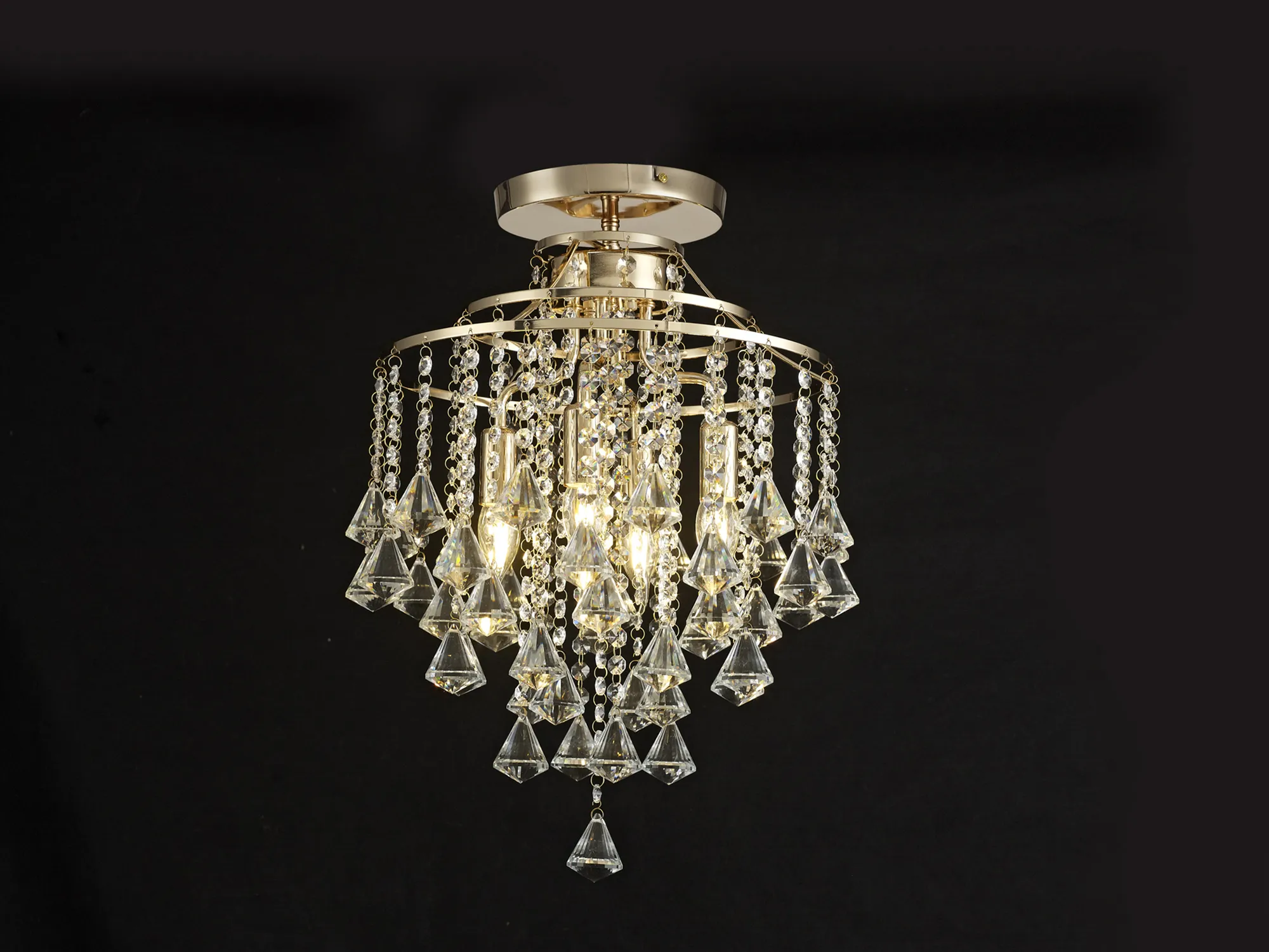 Inina Crystal Ceiling 4 Light French Gold